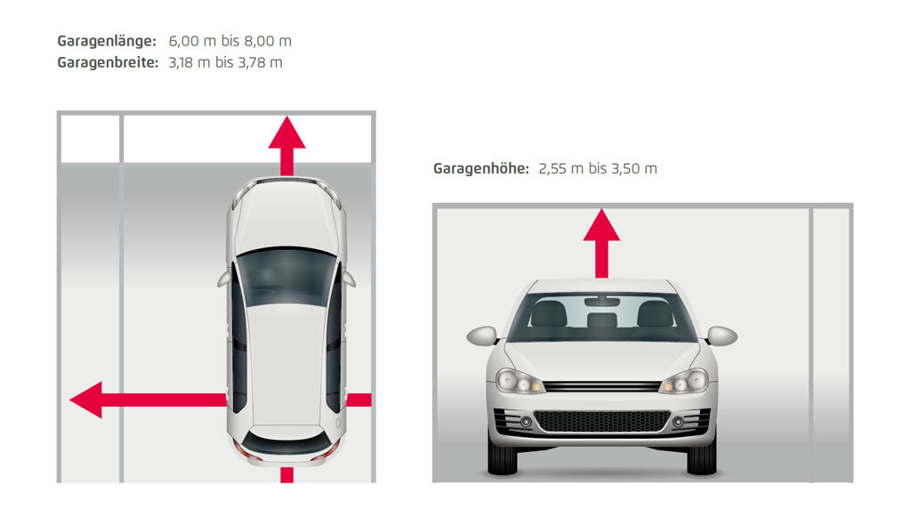 Fertiggarage Breitgarage Grafik | ZAPF Garagen